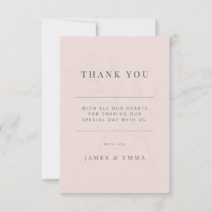 Minimalist Botanical Wedding    Warm Blush Thank You Card