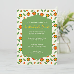 Minimalist Botanical with Orange Blossom Invitation