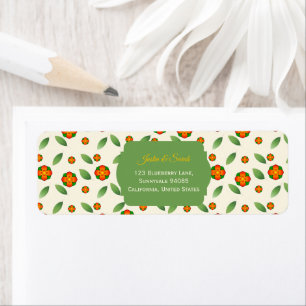 Minimalist Botanical  with Orange Blossom  Return Address Label