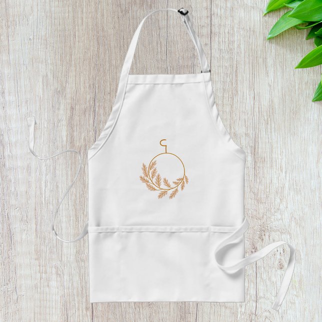 Minimalist Botanical Wreath Modern Neutral  Standard Apron (Creator Uploaded)