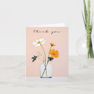 Minimalist Bouquet in Glass Jar Thank You Card