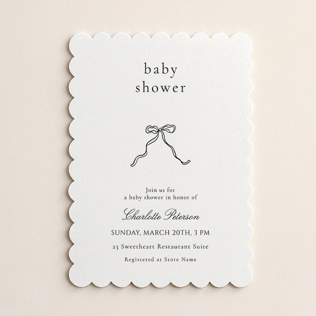 Minimalist Bow Baby Shower Invitation (Creator Uploaded)