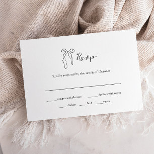Minimalist Bow   Wedding Meal Choice RSVP Card
