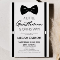Minimalist Bowtie A Little Gentleman Baby Shower