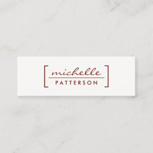 Minimalist / Bracket Embellished (Deep Red) Mini Business Card