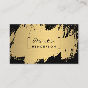 Minimalist / Bracket Embellished / Gold Brushed Business Card