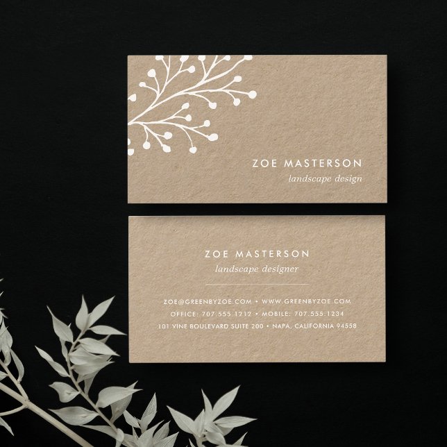 Minimalist Branch | Kraft Business Card (Creator Uploaded)