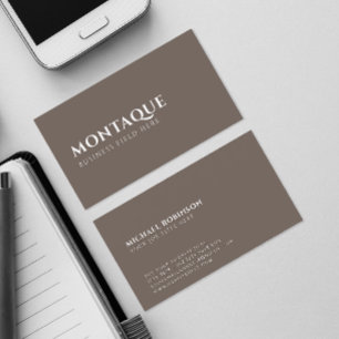 Minimalist Brand Name One Syllable Brown Business Card
