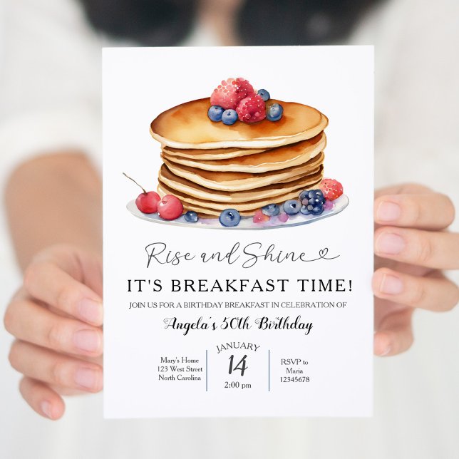 Minimalist Breakfast Birthday Invitation (Creator Uploaded)