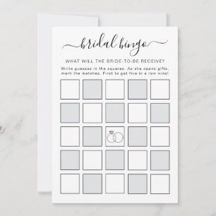 Minimalist Bridal Bingo Game Bridal Shower Invitation