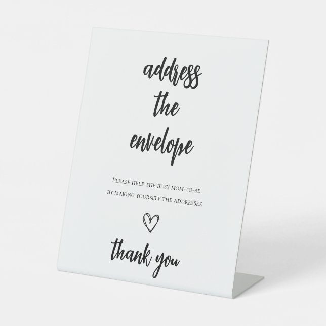 Minimalist Bridal Shower Address the Envelope Sign (Front)
