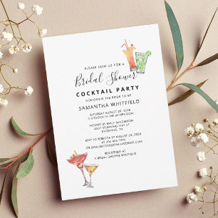 Minimalist Bridal Shower Cocktail Party Invitation