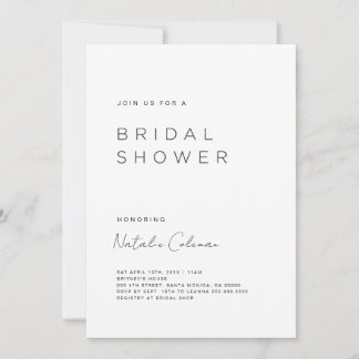 Minimalist Bridal Shower Invitation, Simple Invita Invitation