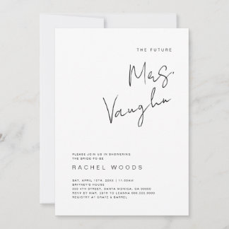 Minimalist Bridal Shower Invitation, Simple Invite