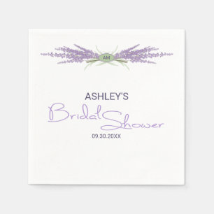 Minimalist Bridal Shower Lavender Flower Bundles Napkin