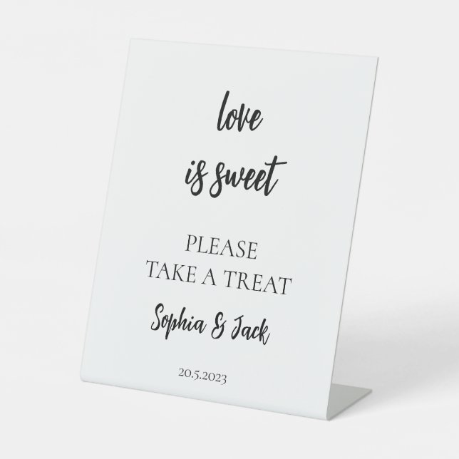 Minimalist Bridal Shower Love Is Sweet Sign (Front)