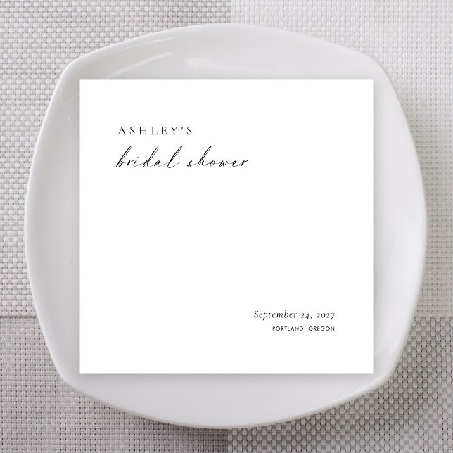 Minimalist Bridal Shower Napkins | Modern Elegant (Minimalist Bridal Shower Napkins | Modern Elegant
)
