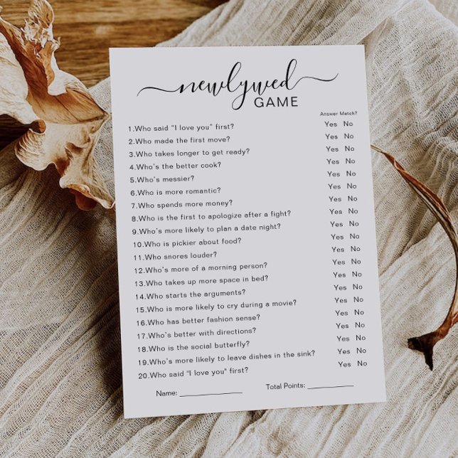 Minimalist Bridal Shower Newlywed Game Template,  Invitation (Minimalist Bridal Shower Newlywed Game Template, Invitation)