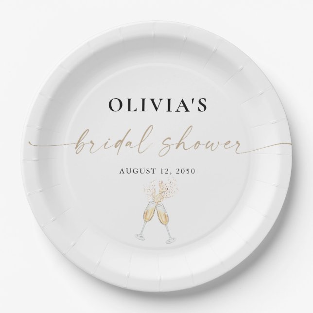 Minimalist Bridal Shower Paper Plate (Front)
