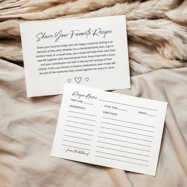 Minimalist Bridal Shower Recipe Card (Creator Uploaded)