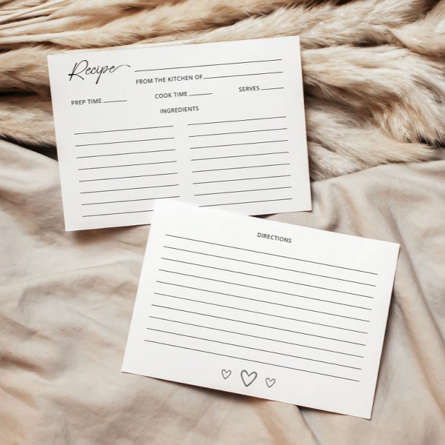 Minimalist Bridal Shower Recipe Card (Creator Uploaded)