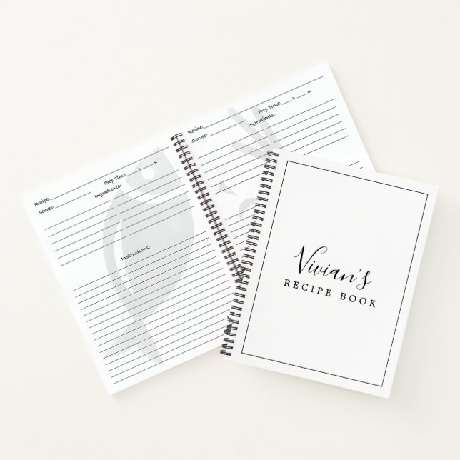 Minimalist Bridal Shower Recipe Notebook (Inside)