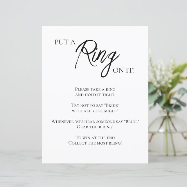 Minimalist Bridal Shower Ring Game (Standing Front)