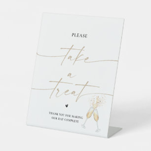 Minimalist Bridal Shower Take A Treat Sign