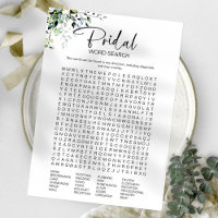 Minimalist Bridal Shower Word Search Game