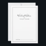 Minimalist Bridal Shower Words of Wisdom Advice Card<br><div class="desc">This minimalist bridal shower words of wisdom advice card is perfect for a simple wedding shower and can be used for any event. The modern romantic design features classic black and white typography paired with a rustic yet elegant calligraphy with vintage hand lettered style. Customisable in any colour. Keep the...</div>