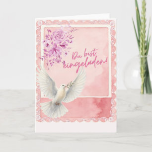 Minimalist Bride and Groom Wedding Card - Floral D