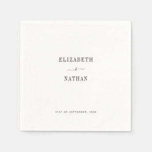 Minimalist Bride & Groom Wedding Napkin