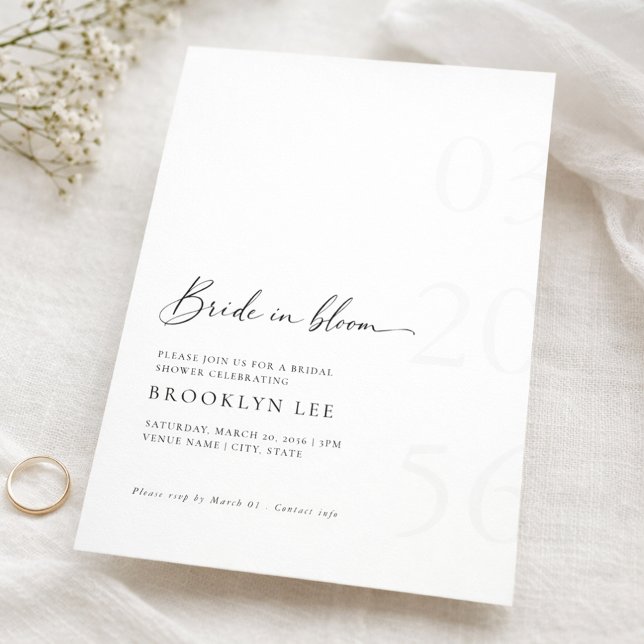 Minimalist Bride In Bloom bridal Shower Invitation (Creator Uploaded)