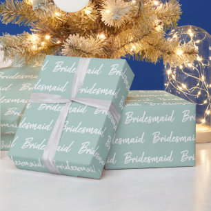 Minimalist Bridesmaid brush script  typography Wrapping Paper