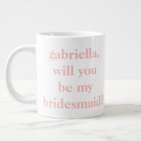 Minimalist Bridesmaid Proposal Pink Personalised