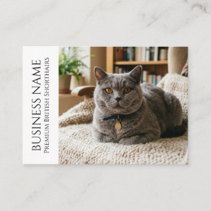 Minimalist British Shorthair Customisable   Business Card