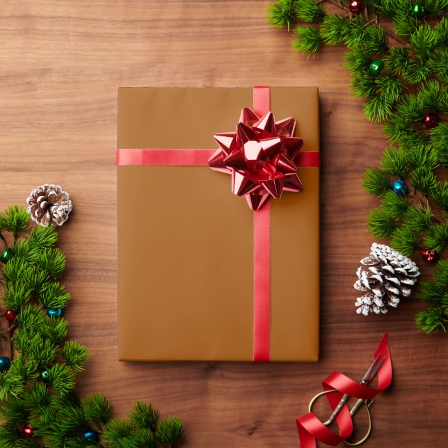 Minimalist bronze brown solid  plain elegant gift wrapping paper (Holiday Gift)
