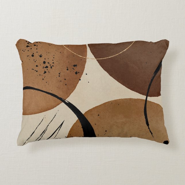 Minimalist Brown Abstract Decorative Cushion (Front)