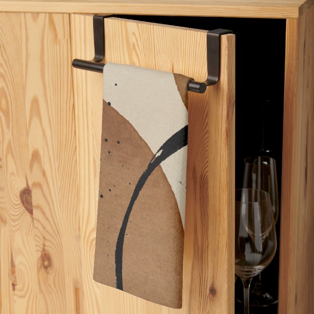 Minimalist Brown Abstract Tea Towel (Thirds Fold)