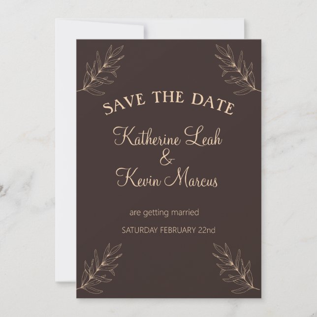 Minimalist Brown and Beige Design Invitation (Front)