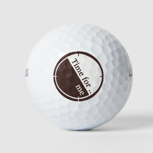 Minimalist Brown and White, 60°, Text Golf Balls (Front)