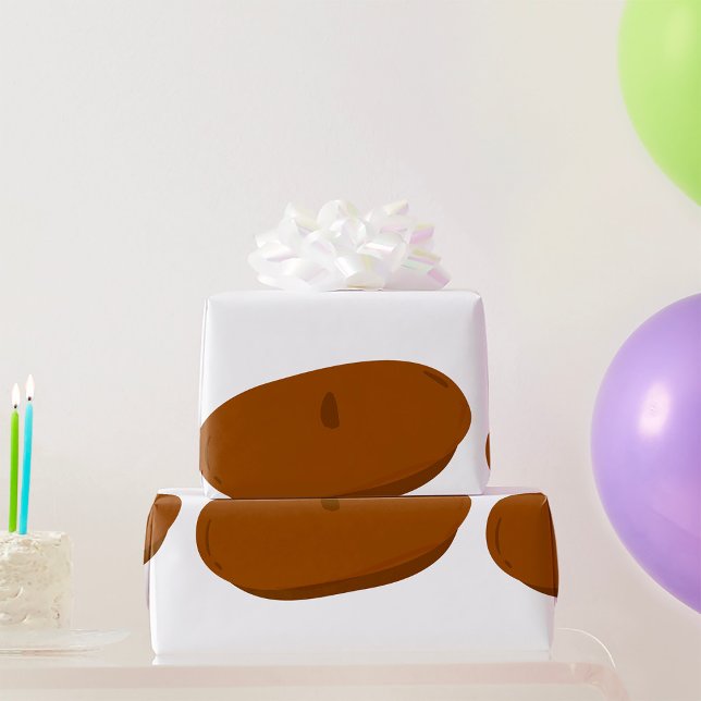 Minimalist Brown Beret French Hat  Wrapping Paper (Creator Uploaded)