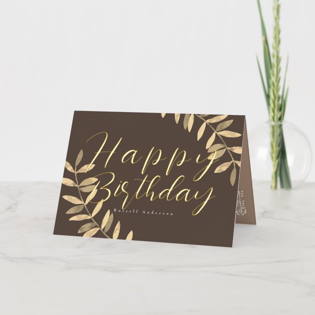 Minimalist Brown Birthday Card (Front)