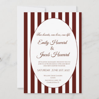 Minimalist Brown Border Wedding Invitation
