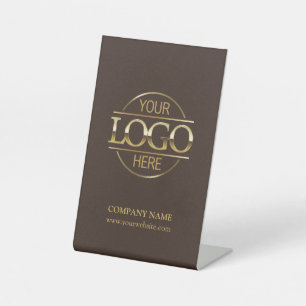 Minimalist Brown Corporate Company Business Logo Pedestal Sign