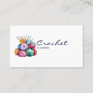 Minimalist Brown Crochet Thank You & Discount Business Card