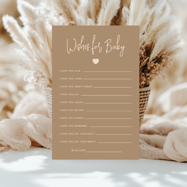 Minimalist Brown Gender Reveal Wishes For Baby (Creator Uploaded)