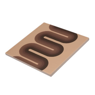 Minimalist Brown Geo Ceramic Tile