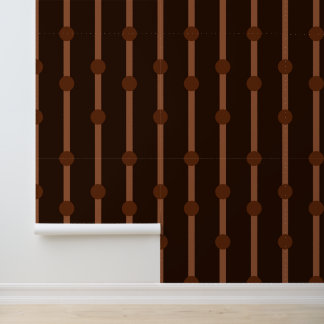 Minimalist Brown Geometric Dots and Stripes Wallpaper