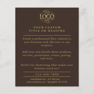 Minimalist Brown & Gold Business Logo Promotional Flyer